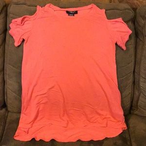 Cold shoulder short sleeve shirt